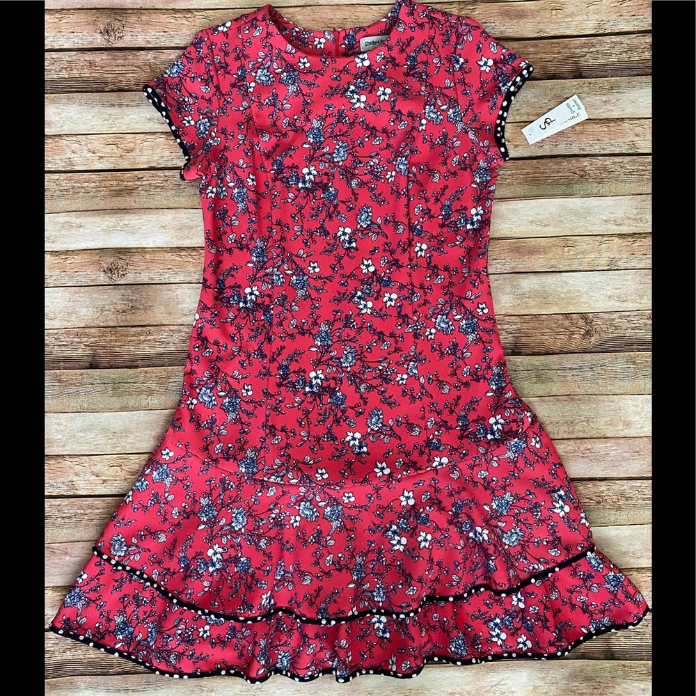 🐣💐 G😍GEOUS Pink, Navy Blue & White Summer Dress Size 12